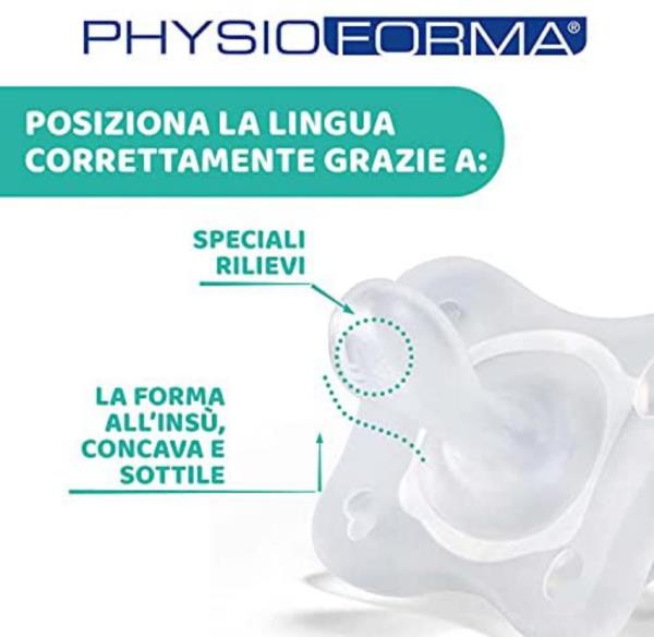 Succhietto Gommotto PhysioForma 0-2M in Silicone Maschio 2pz Chicco