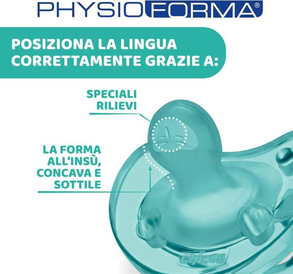 Succhietto Gommotto PhysioForma 16-36M in Silicone Maschio 2pz Chicco
