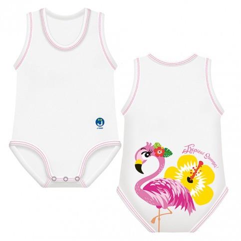 Body Neonato Taglia Unica 0-36m Cotone Bio 4 Stagioni Fenicottero J-Bimbi
