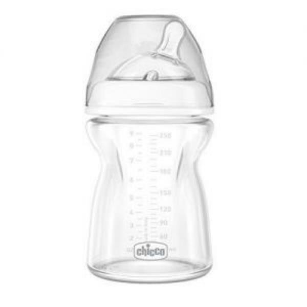 Biberon Natural Feeling 0m+250 ml Vetro-Glass Chicco