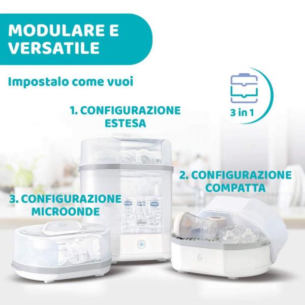 Sterilizzatore a Vapore Steam Steriliser 3 in 1 Chicco