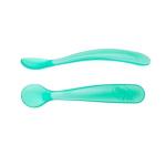 Cucchiaio Softy Spoon in Silicone 2 pz Chicco Azzurro 6m+