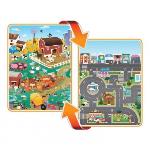 Tappeto da Gioco Bifacciale Illustrativo Impermeabile City e Farm PlayMat